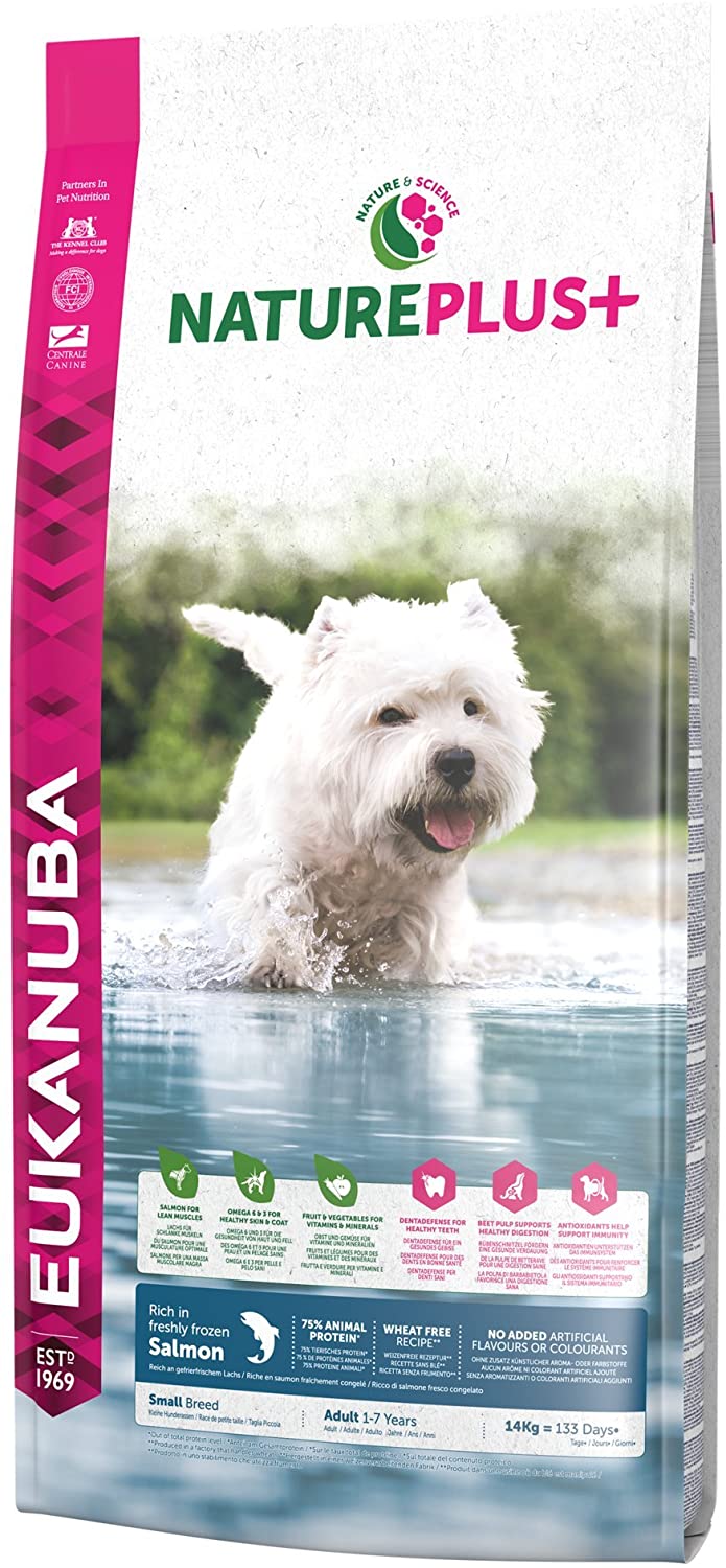  Eukanuba Nature Plus+ Adulto Raza pequeña Rico en salmón fresco congelado [14 kg] 