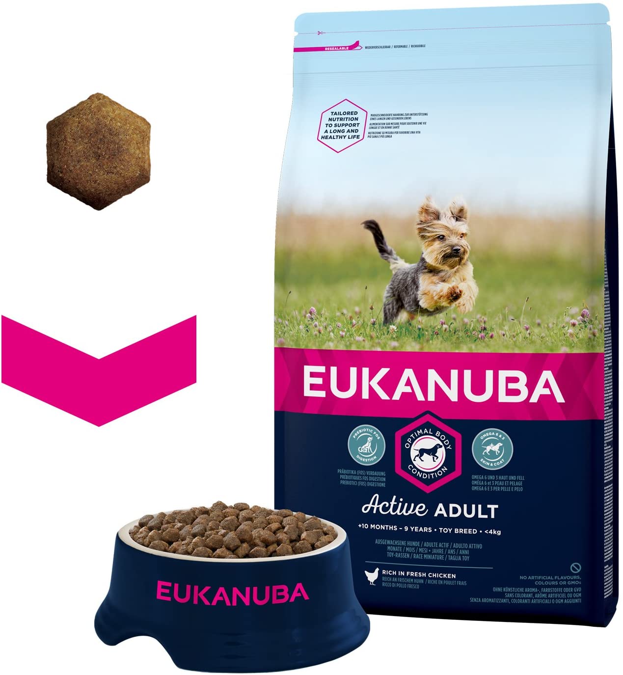  EUKANUBA Raza Miniatura Adulto Activo rico en pollo fresco [2 kg] 