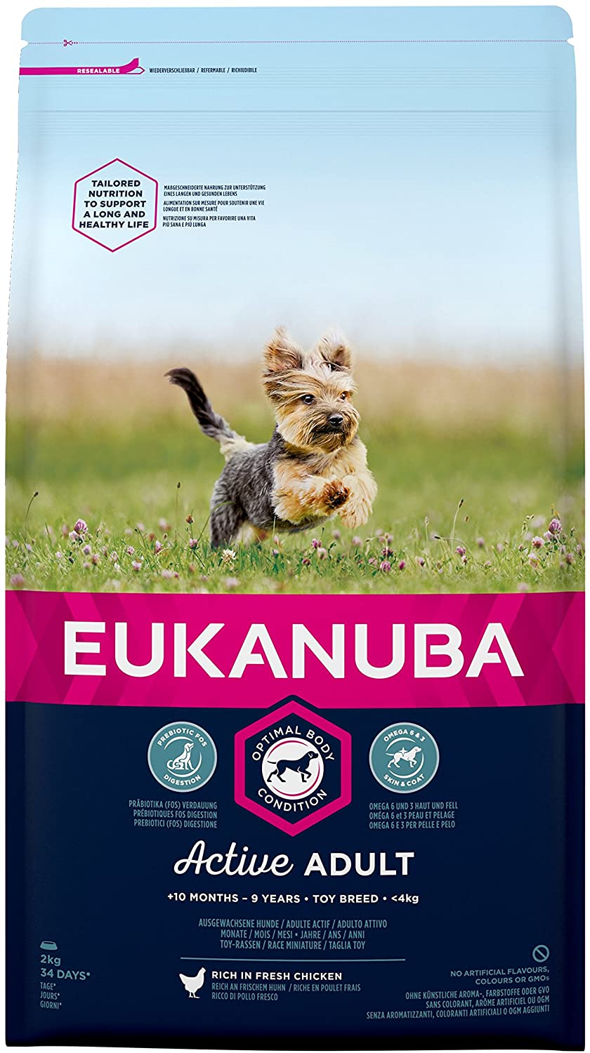  EUKANUBA Raza Miniatura Adulto Activo rico en pollo fresco [2 kg] 