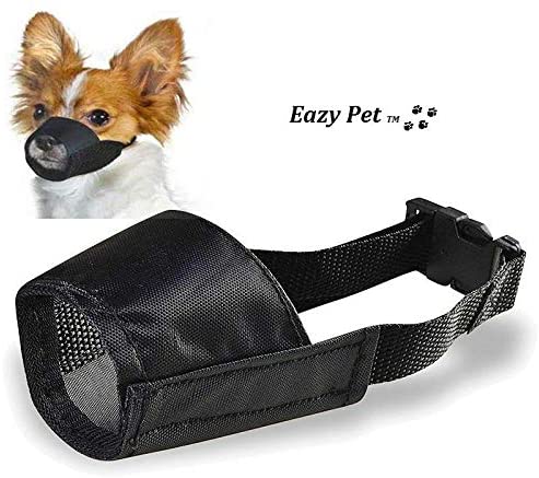  Extra Bozal para Perro pequeño, tamaño XXS, Color Negro, Transpirable, antimordeduras, Corteza de Nailon, Compatible con Bolognese Papillon Chihuahua Chino Crested Dachshund Mi-Ki 