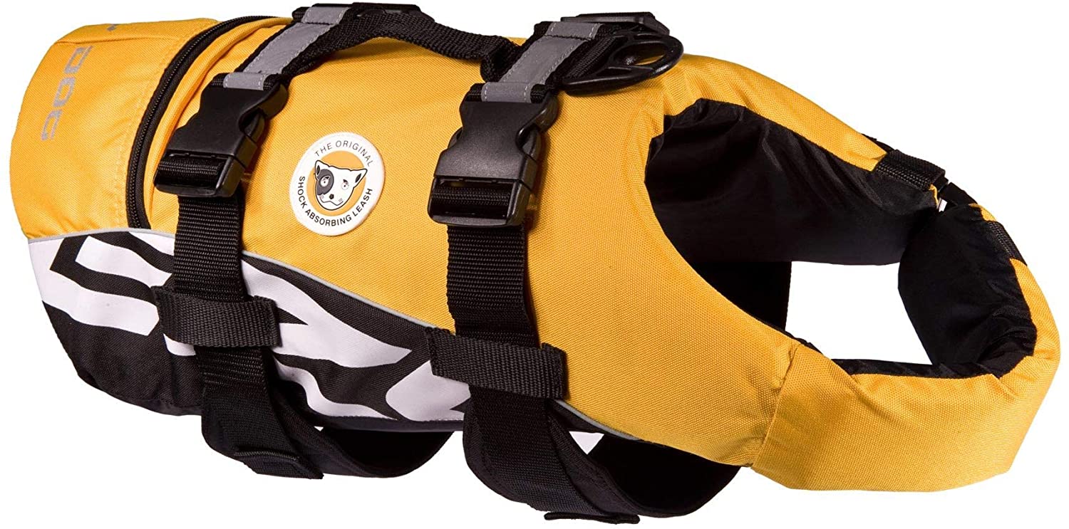  EzyDog Chaleco Salvavidas para Perros - DFD - Ideal para Natación y para que tu Cachorro esté Seguro en el Agua, Perros Seguridad Natación Ropa (M, Amarillo) 