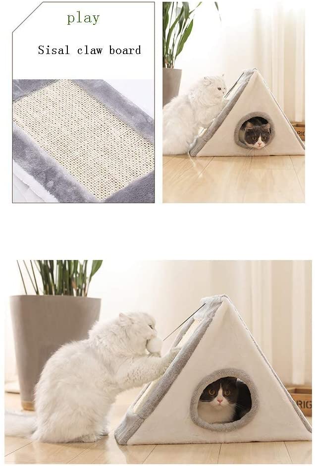  FANQIECHAODAN Sándwich de Forma Cerrada Triángulo Garra del Gato Plegable del Marco de la litera Escalada, Pequeña y Mediana Jaula, Pet Supplies 