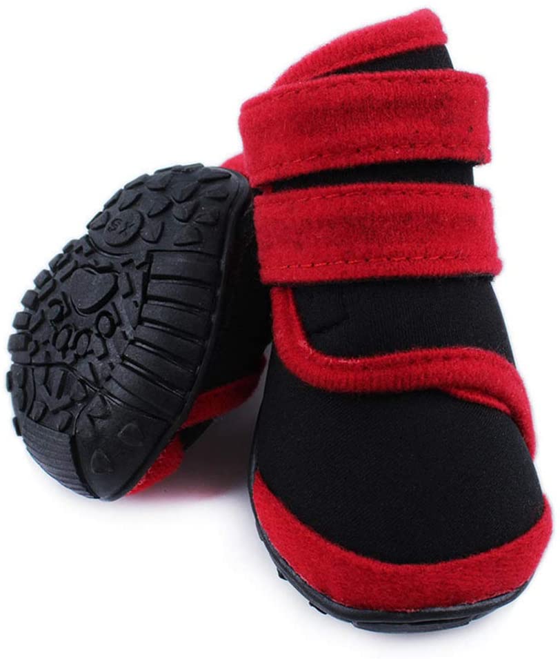  Feidaeu Zapatos para Perros a Prueba de Agua Antideslizante Neopreno Botas de Tela Caliente para el Perro Perdiguero de Oro Husky Perro Grande Suministros de Invierno 