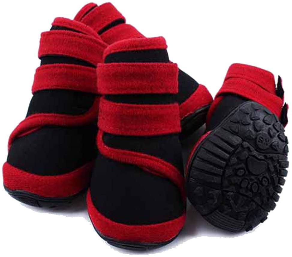  Feidaeu Zapatos para Perros a Prueba de Agua Antideslizante Neopreno Botas de Tela Caliente para el Perro Perdiguero de Oro Husky Perro Grande Suministros de Invierno 