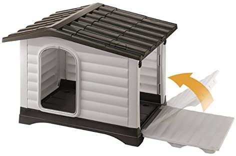  Ferplast Caseta para Perros Dogvilla 110 Talla Grande Pequeño Hecha De Plástico con Techo Desmontable 