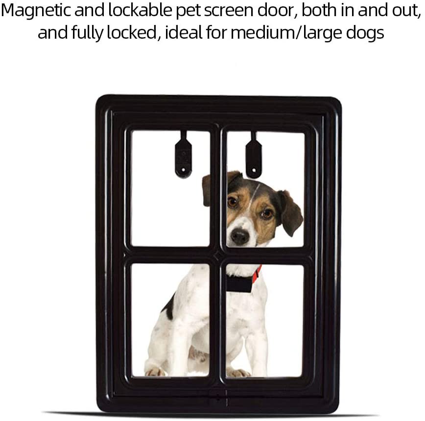  Fesjoy Puerta Batiente Cat Gate,Puerta Mosquitera para Mascotas Puerta Magnética Automática para Perros Puerta Batiente Cat Kitten Door M 