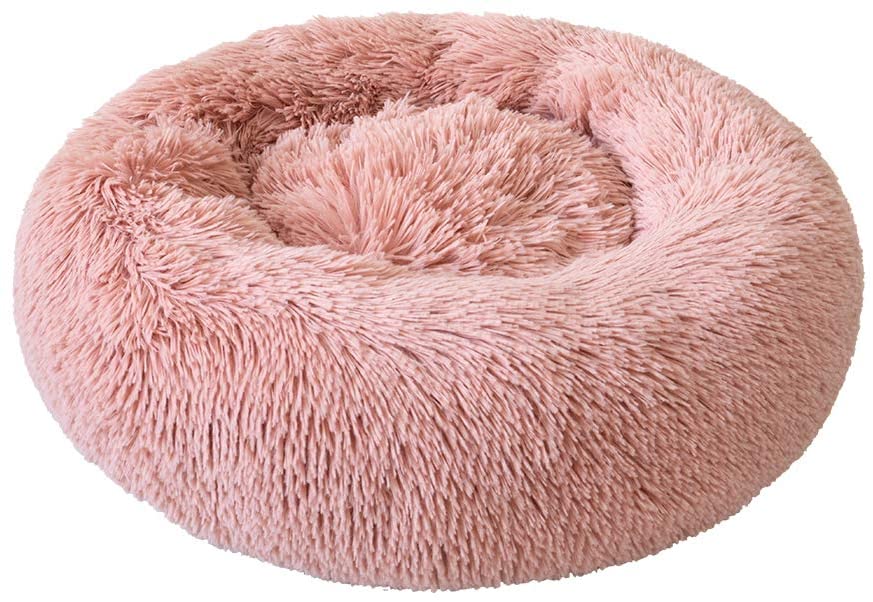  Festnight Cama Perro Gato Grande Pequeño Cama Mascota Redonda Felpa Sofa Suave Cachorro Animales Domésticos Invierno, Cómoda y Lavable, X/S/L/XL, Rosa/Blanco/Gris Claro/Gris Oscuro/Rojo/Marrón Claro 