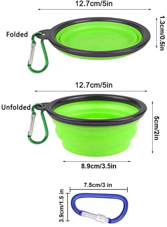  FineGood - Botella de Agua Plegable portátil para Perro, Cuenco Grande de 7 cm, a Prueba de Fugas, Botella de Viaje para Mascotas, pequeña, Gato, Cachorro, Senderismo al Aire Libre 