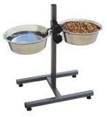  Freedog FD9000019 - Comedero INOX Doble Altura Regulable, para Perro y Gato, Color INOX 