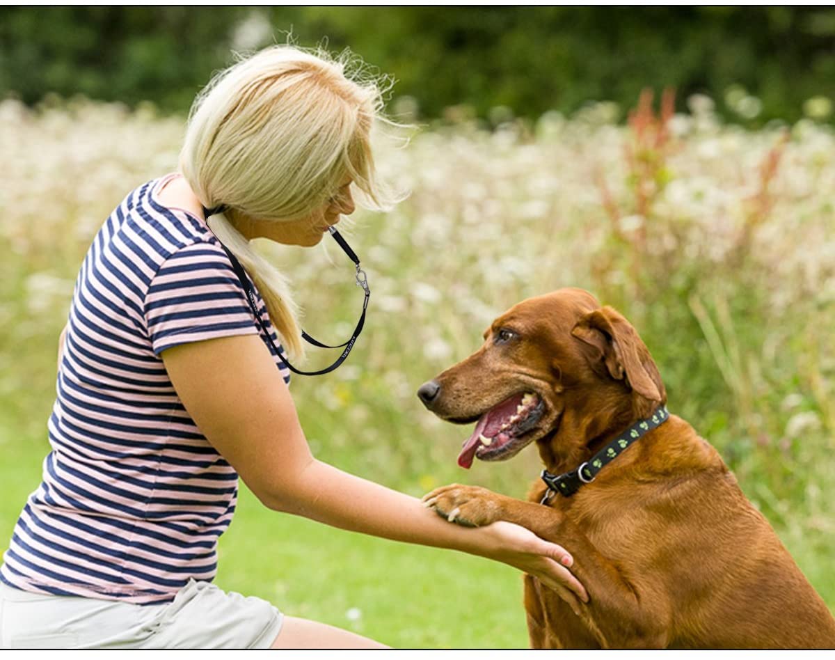  FRETOD Silbato Perros y Clicker 2 Paquetes con Acollador Ultrasonidos - Silbato para Entrenamiento Perros 