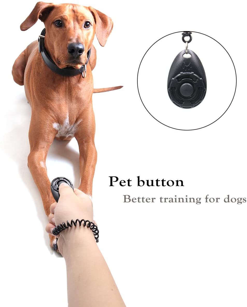  FRETOD Silbato Perros y Clicker 2 Paquetes con Acollador Ultrasonidos - Silbato para Entrenamiento Perros 