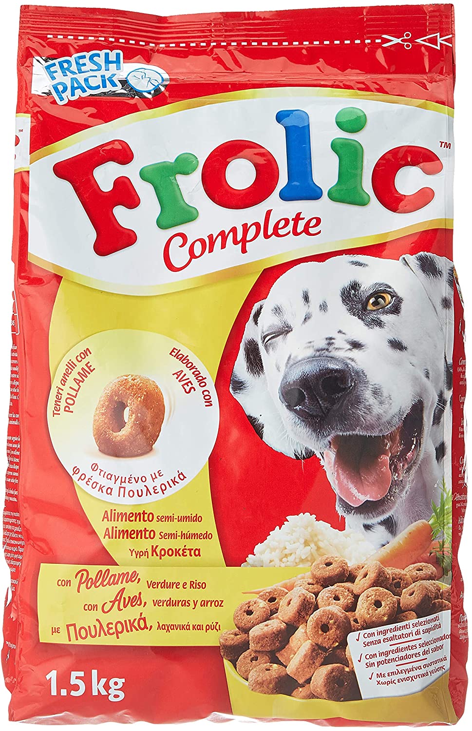  FROLIC Completa con verduras y pollo seco kg de arroz 1.5 Comida seca perros 