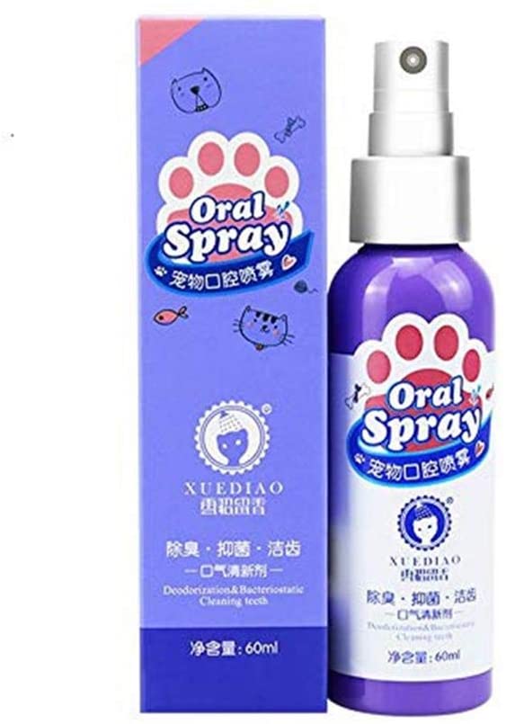  Gaeruite Spray para ambientador de Aliento para Mascotas, Spray para Mascotas Diente de Limpieza para el Aliento Ambientador Enjuague bucal Limpiador para el Cuidado del Gato del Perro 