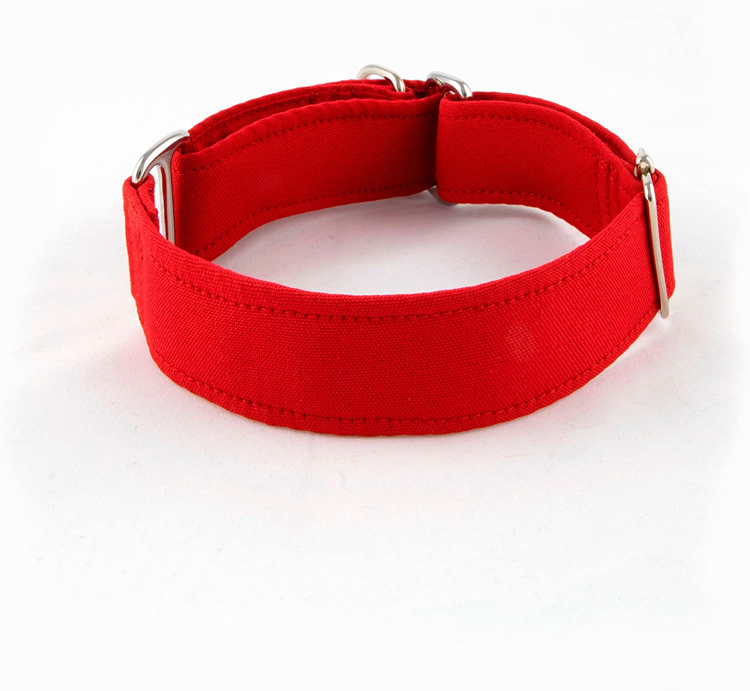  Galguita Amelie, 5cm Ancho Talla L (40cm - 49cm), Collar para Perro Martingale. Rojo. 