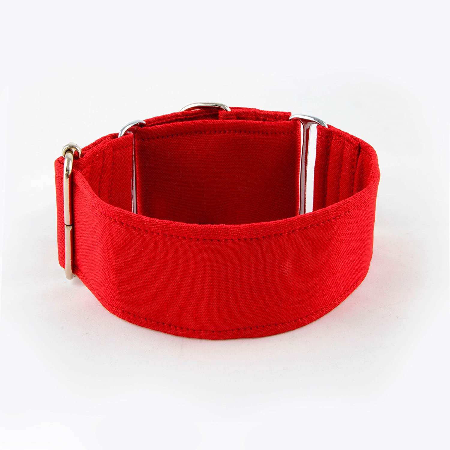  Galguita Amelie, 5cm Ancho Talla L (40cm - 49cm), Collar para Perro Martingale. Rojo. 