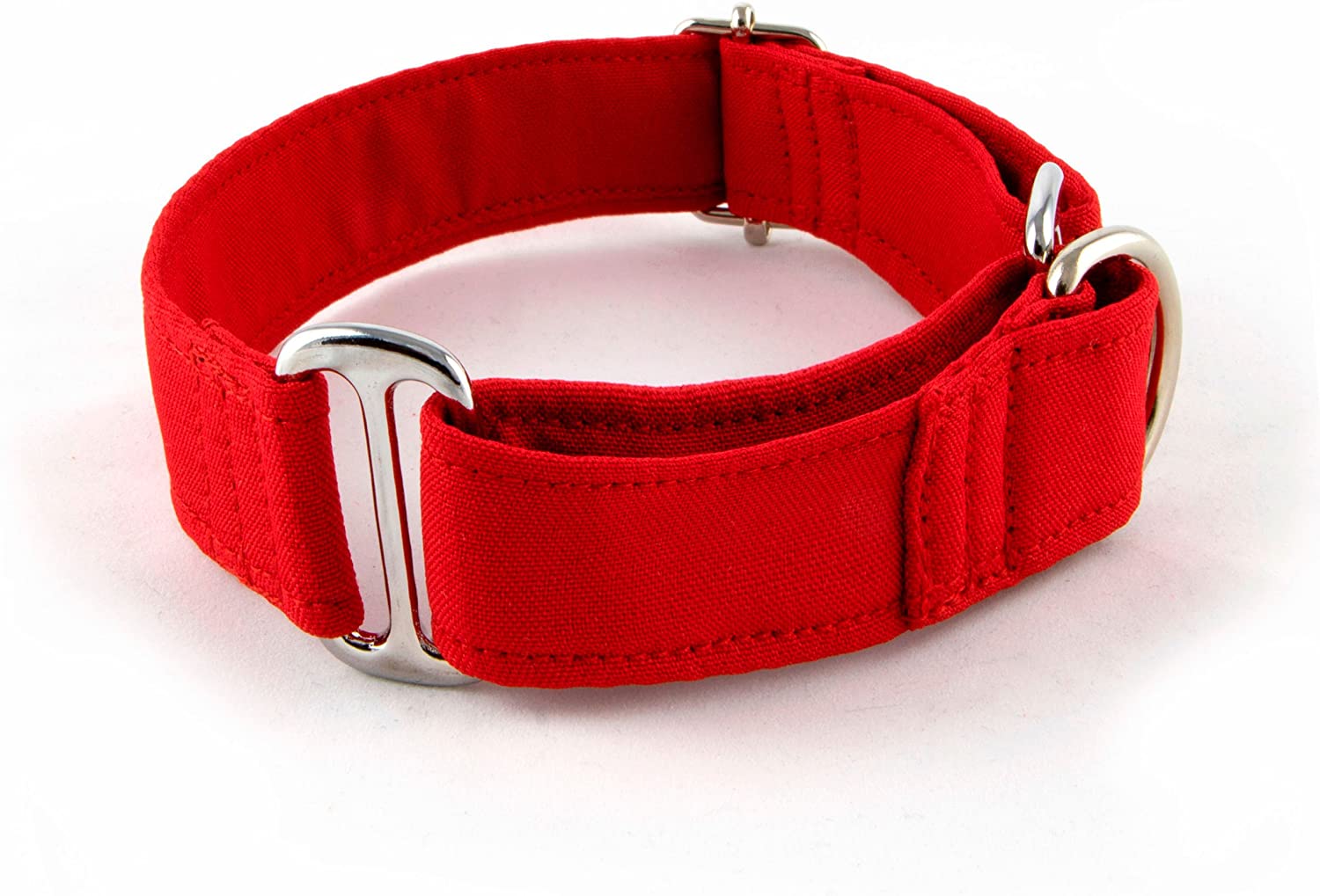  Galguita Amelie, 5cm Ancho Talla L (40cm - 49cm), Collar para Perro Martingale. Rojo. 