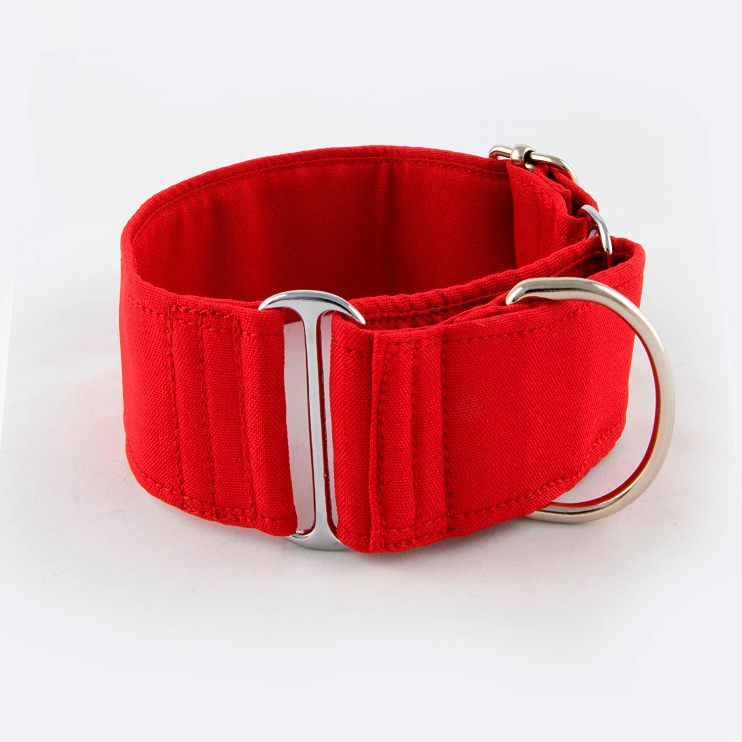  Galguita Amelie, 5cm Ancho Talla L (40cm - 49cm), Collar para Perro Martingale. Rojo. 