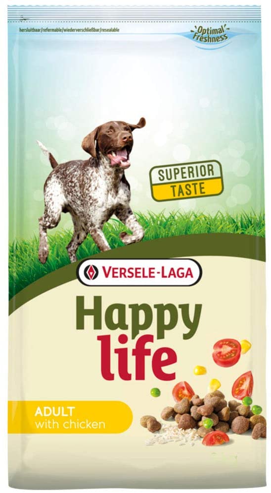  Global Pienso para Perros Happy Life Adult con Pollo | Pienso para Perros Versele Laga | Comida para Perros 15 kgs 