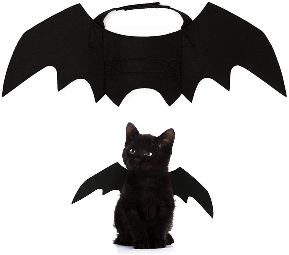  Glodenbridge Halloween Pet Dog Costume Vampire Wings Fancy Dress Costume Outfit Bat Wings Cats Dogs which Neck Circumference from 24-36cm Bust from 36-42cm 