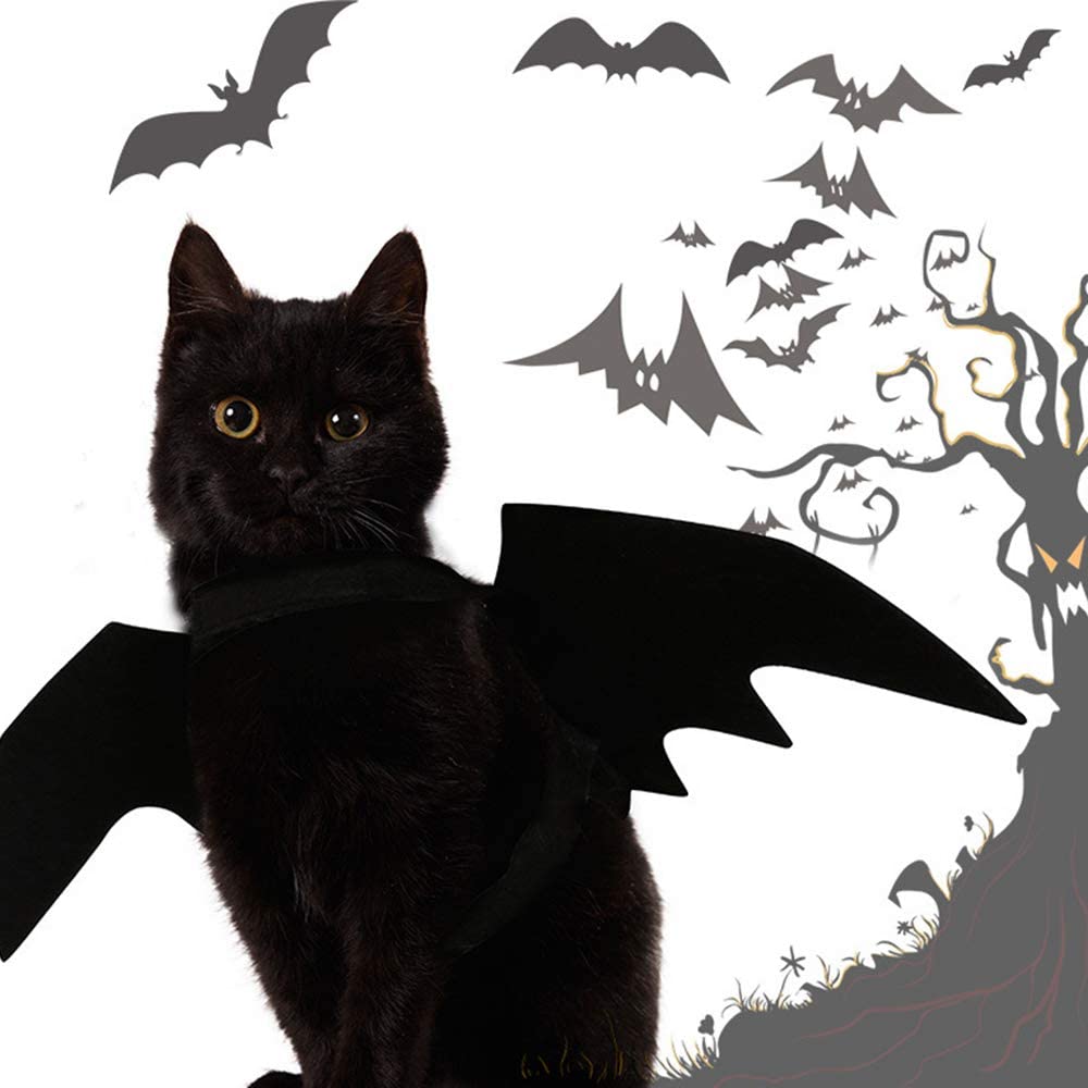  Glodenbridge Halloween Pet Dog Costume Vampire Wings Fancy Dress Costume Outfit Bat Wings Cats Dogs which Neck Circumference from 24-36cm Bust from 36-42cm 