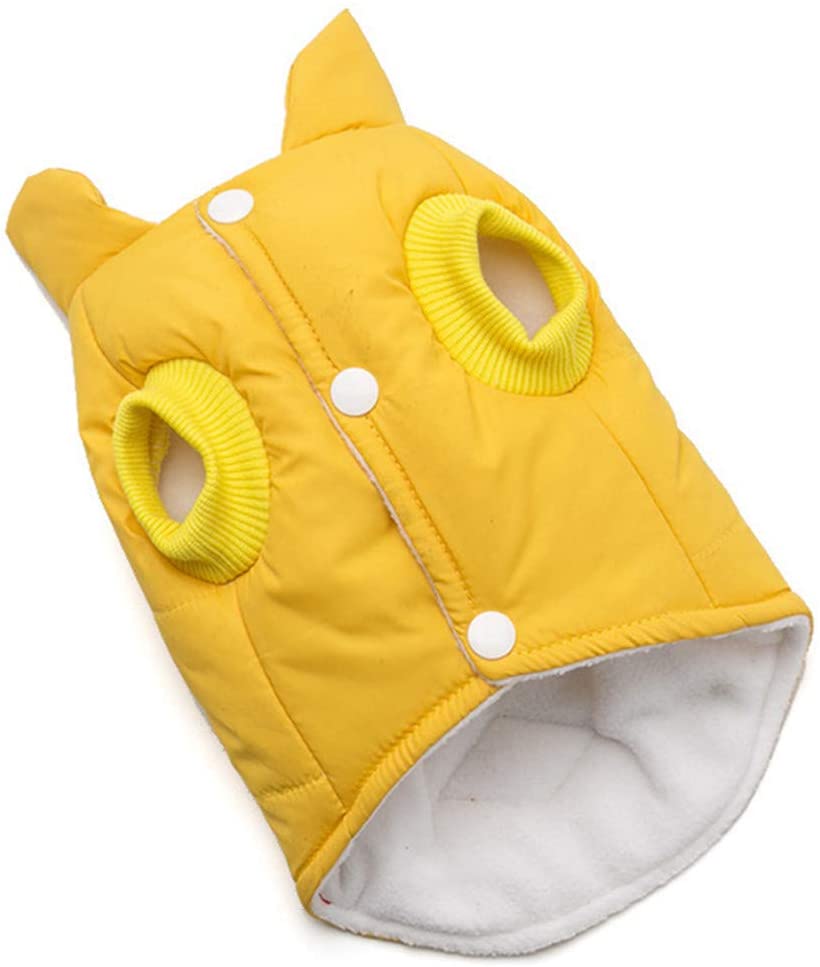  GODGETS Ropa para Mascotas de Navidad Invierno Gruesa Chaleco Caliente Abrigo Chaqueta para Mascotas Gato Perro Amarillo L 