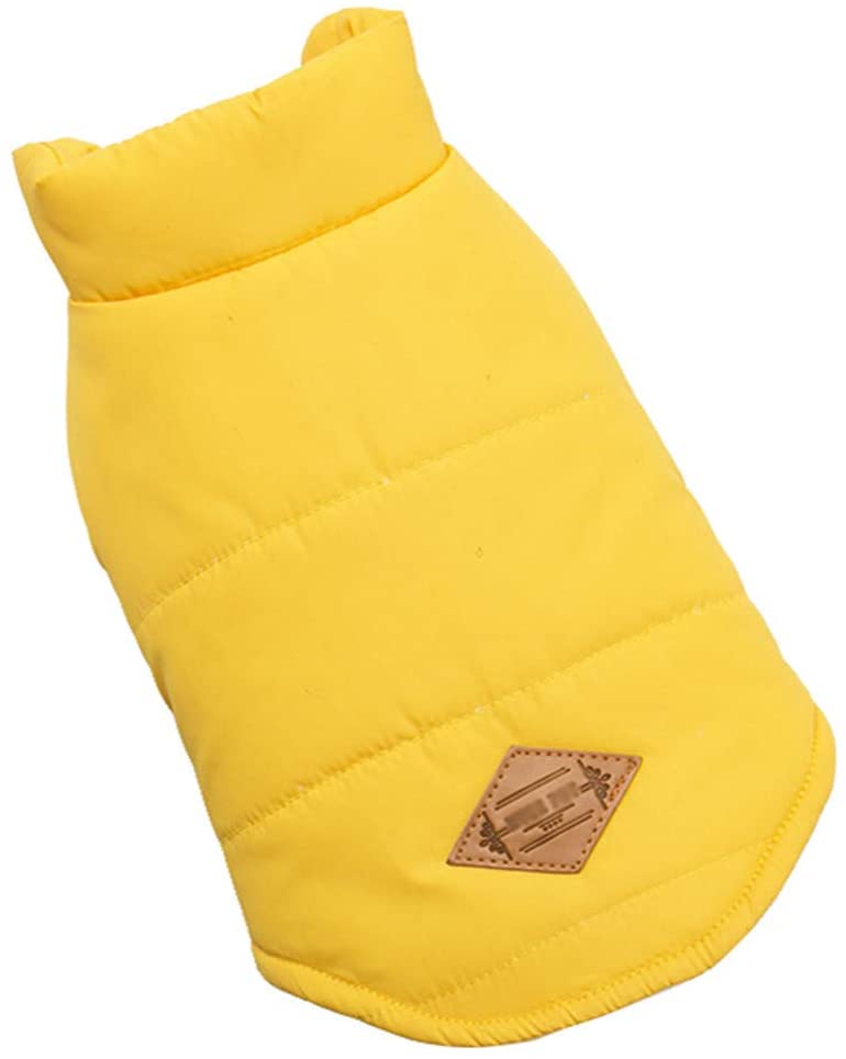  GODGETS Ropa para Mascotas de Navidad Invierno Gruesa Chaleco Caliente Abrigo Chaqueta para Mascotas Gato Perro Amarillo L 