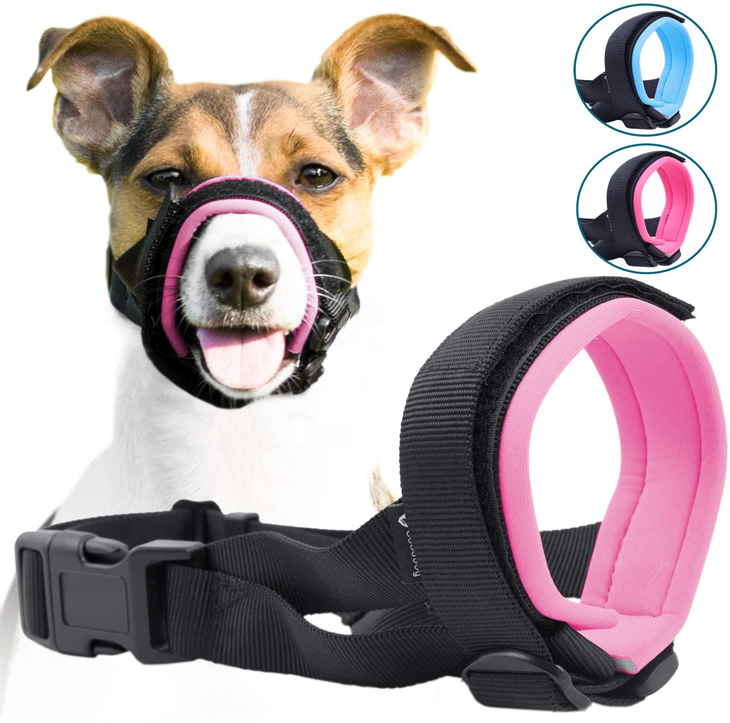  GoodBoy Bozal de protección Suave para Perros – Evita mordiscos, ladrido y masticación (XL, Rosado) 