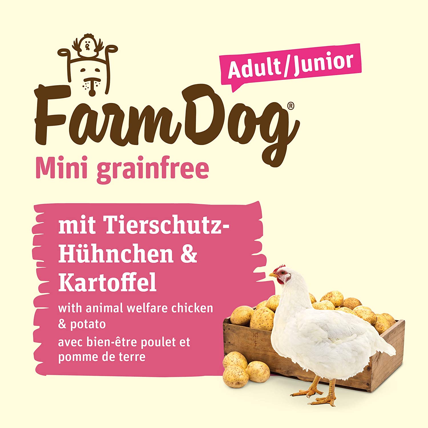  Green Petfood Farmdog Mini grainfree Adult/Junior con Pollos de protección Animal y Patatas – El alimento único para tu Mascota Adulto o Adulto. 