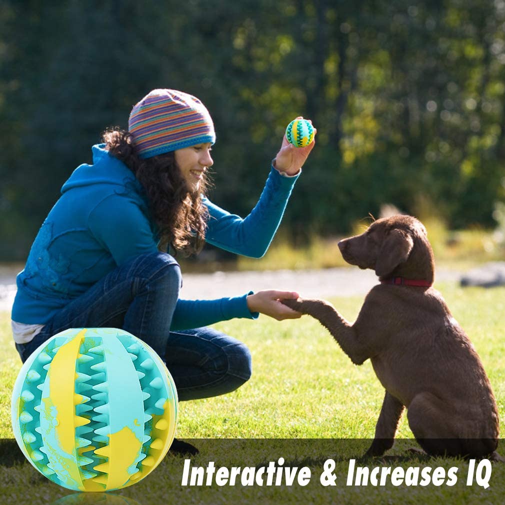  gudong elota de Juguete Resistente a la mordedura para Perros Cachorros, Peluche de Comida para Perros Alimentador Juguete Pelota de Limpieza de Dientes, Juguete para Masticar Perro Bola (Multicolor) 