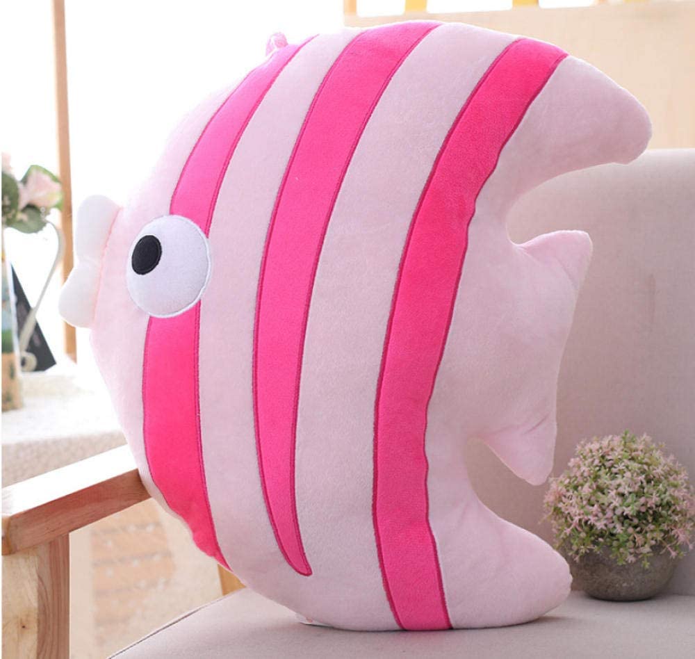  GYYCV Juguete De Peluche De Peces, Besos De Animales Tropicales Acuáticos con Rayas, Pez Rosa, Cojín De Decoración, 50 Cm 