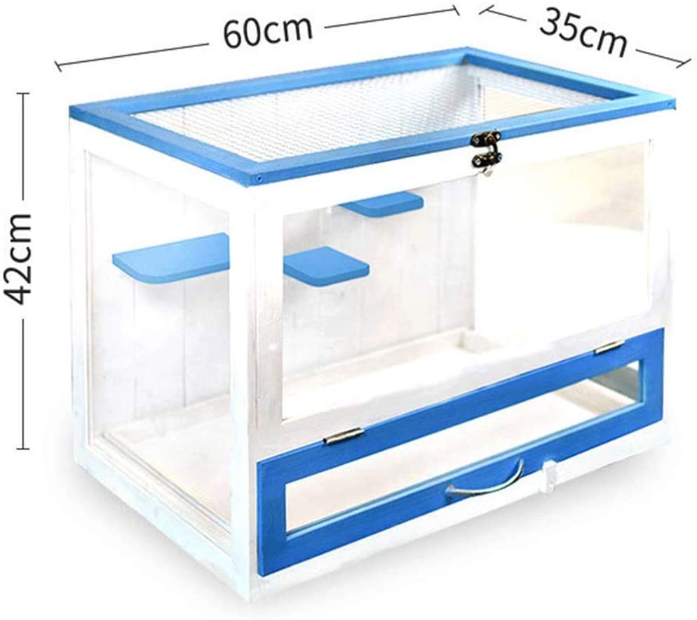  Hamster Jaula - Acrílico Mesa Pequeña Hábitat Animal, Cajón Del Chasis Y De Visión Panorámica Tragaluz Diseño, Fácil De Limpiar, Con Puerta De Seguridad De Bloqueo Suministros Para Mascotas 