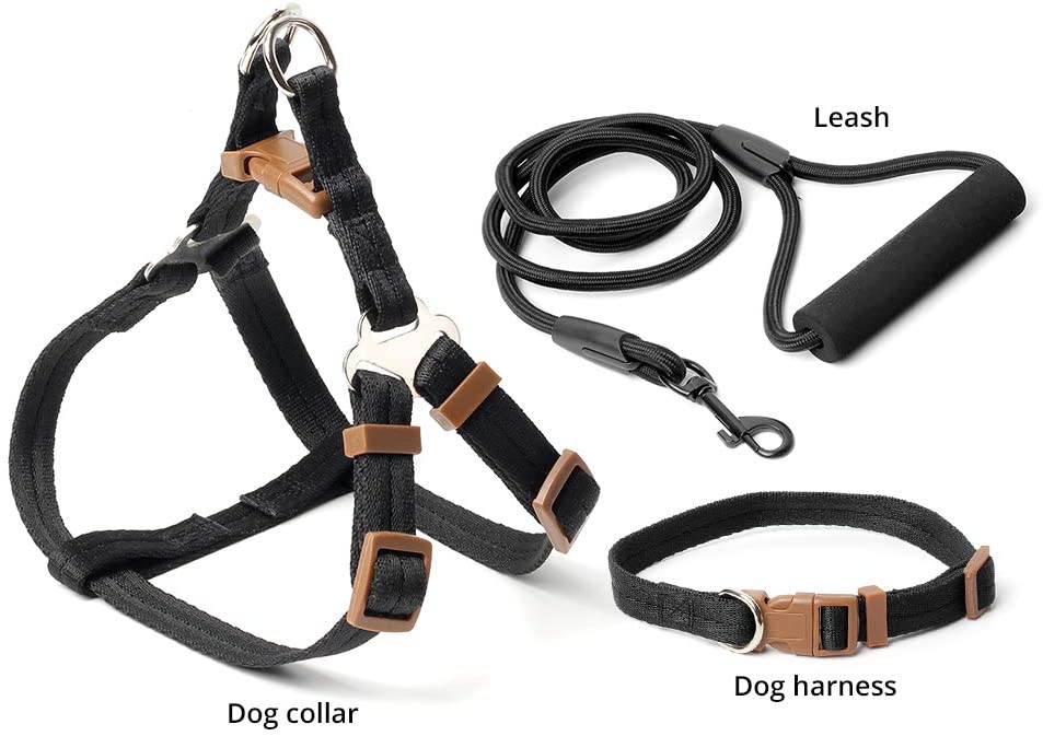  HAODIUSB88 Nylon Tejido Perro Correa Collar Arnés de Pecho Cuerda Resistente y arnés Ajustable 1,2 m Correa de Fuerte de Perro Resistente（S） 