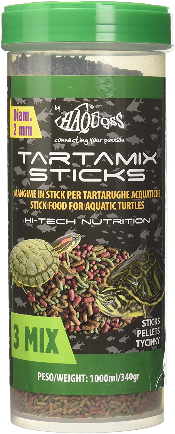  Haquoss tartamix Sticks Alimento de Sticks flotantes para Tortugas acquatiche, 1000 ml/340 gr 