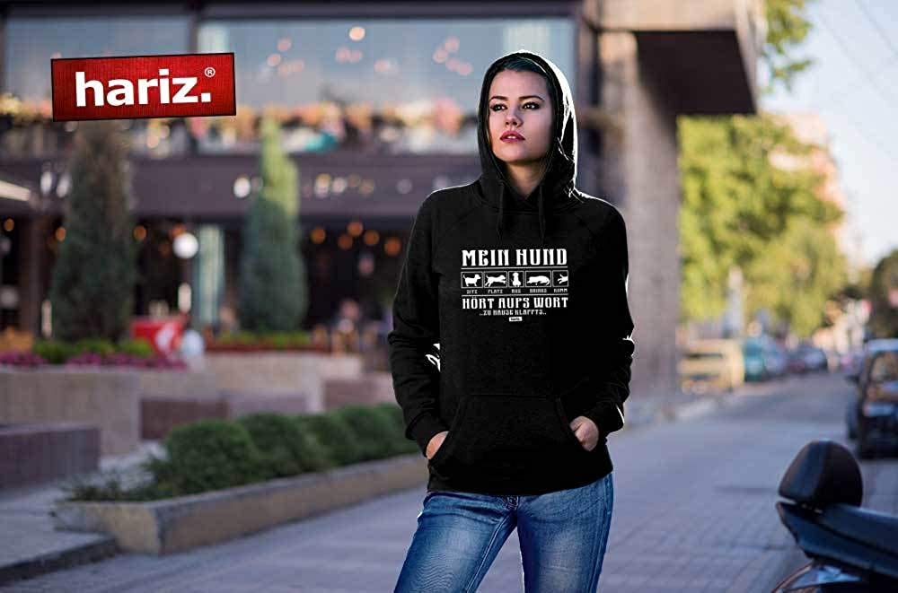  HARIZ - Sudadera con Capucha para Mujer con Texto en alemán Mein Hund Hört Aufs Wort 2 Hund Haustier Plus 