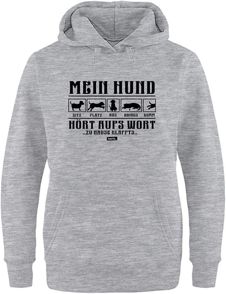  HARIZ - Sudadera con Capucha para Mujer con Texto en alemán Mein Hund Hört Aufs Wort 2 Hund Haustier Plus 