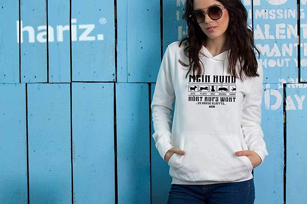  HARIZ - Sudadera con Capucha para Mujer con Texto en alemán Mein Hund Hört Aufs Wort 2 Hund Haustier Plus Rosa XS 