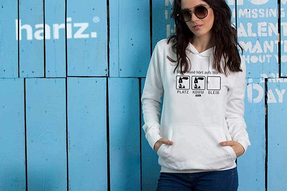  HARIZ - Sudadera con Capucha para Mujer, diseño con Texto en alemán Mein Hund Hört Aufs Wort Hund Herrchen Plus 