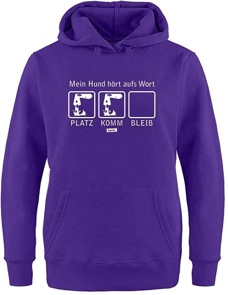  HARIZ - Sudadera con Capucha para Mujer, diseño con Texto en alemán Mein Hund Hört Aufs Wort Hund Herrchen Plus 