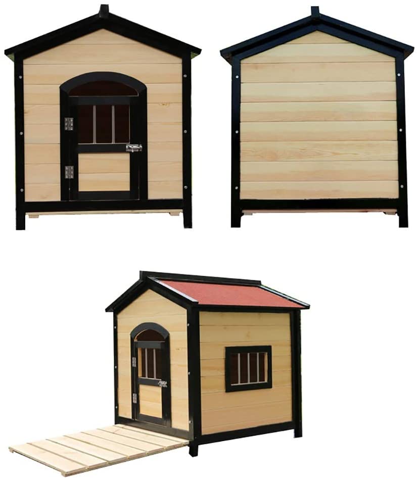  Heqianqian Casetas para Perros Caseta de Perro Madera al Aire Libre de Madera Caseta de Perro y Protegido Patio for Hacer un hogar Especial for su Mascota Nido de Perro Interior y Exterior 