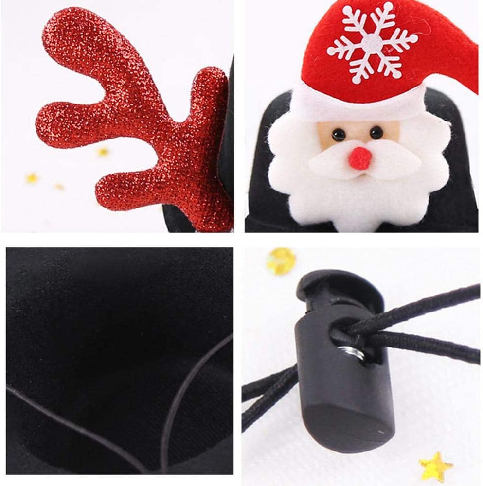  hhuanxiao Ropa para Mascotas Sombrero de Mascota de Navidad Xmas Perro Gato Diadema Cabeza de Navidad para Mascota Santa Claus elk Ciervo Cornamenta Traje Cosplay New Year decoración 