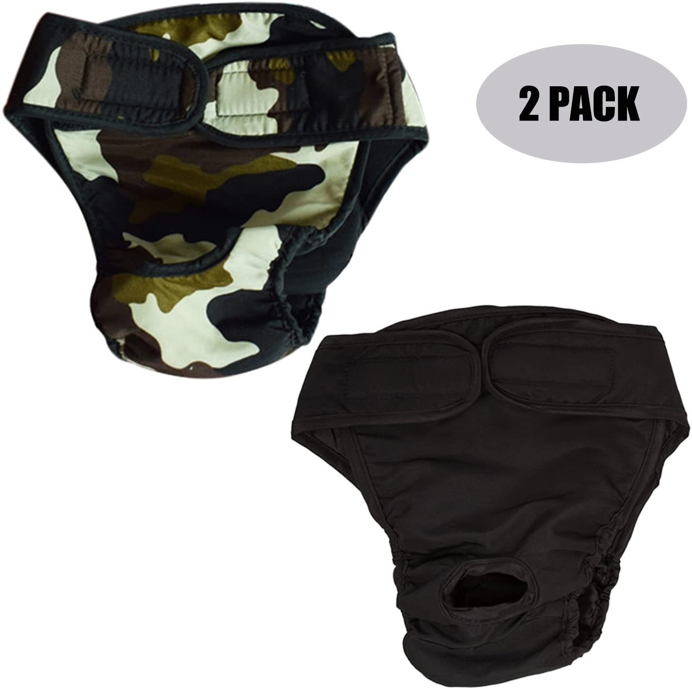  hikong 2 Pack Pantalones Sanitarios Perros Pañales Mascotas Ropa Interior Menstrual Bragas Fisiológicas Calzoncillos Lavables Animal Doméstico 