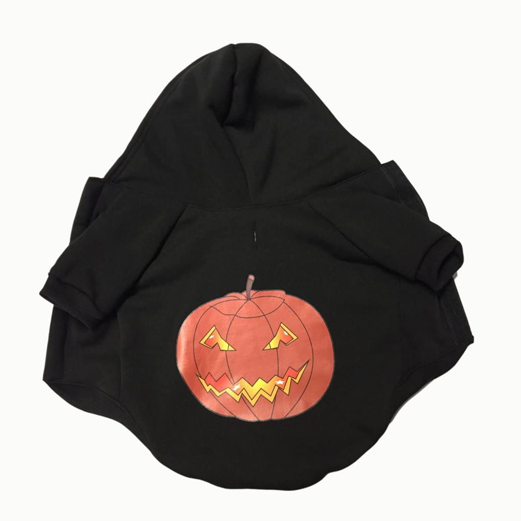  Hillento Ropa para Perros, Gato para Perros Ropa para Mascotas Halloween Festivales Calabaza Hoodies Traje para Halloween Navidad Holiday Vestido hasta Cosplay 