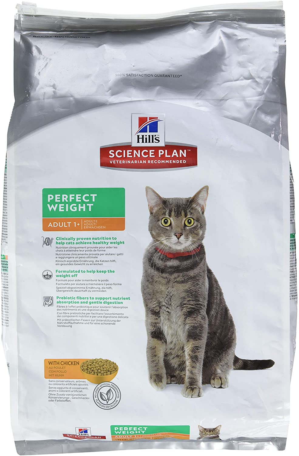  Hill's - Pienso para Gatos Adultos Science Plan Weight Pollo 