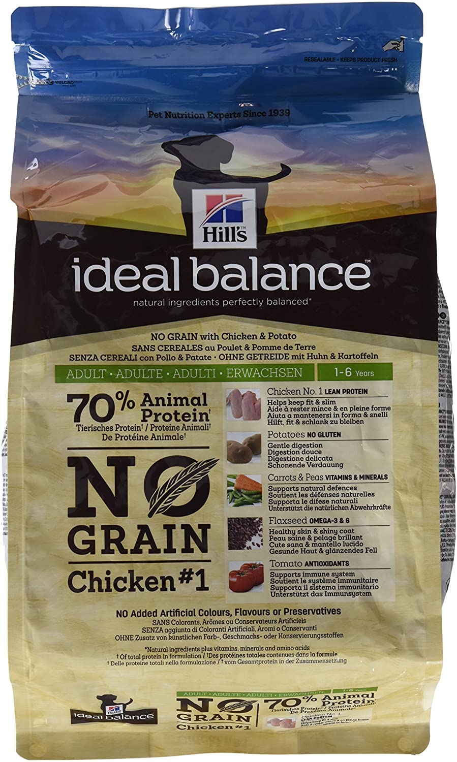  Hill's science - Pienso para Perros Adultos pequeños, medianos y Grandes hill's Ideal Balance no Grain Pollo 