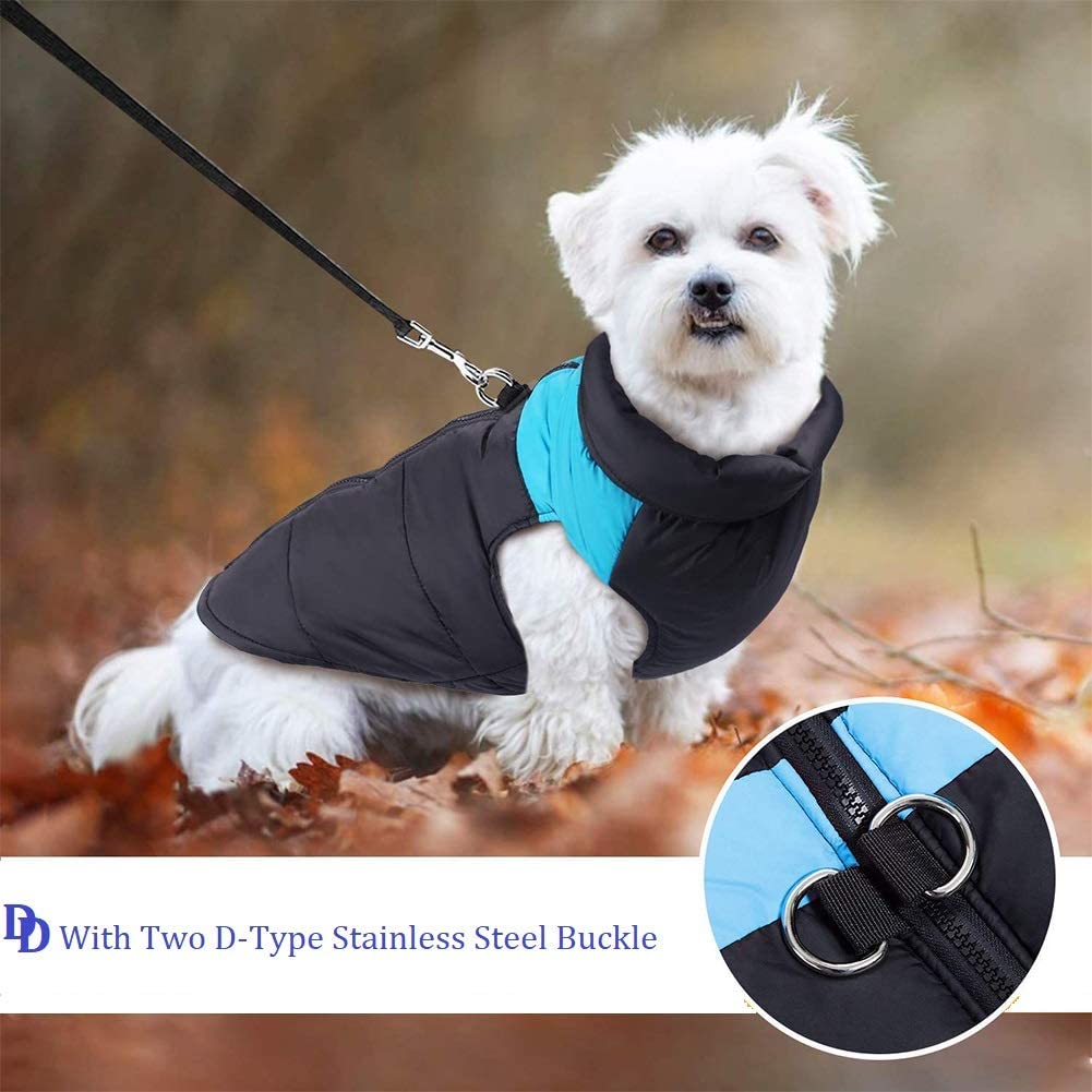  Homieco Abrigo para Perros, Invierno Caliente Chaqueta para Mascotas Perros, Ropa Impermeable para Perros, Ropa Traje para Mascotas - Azul 