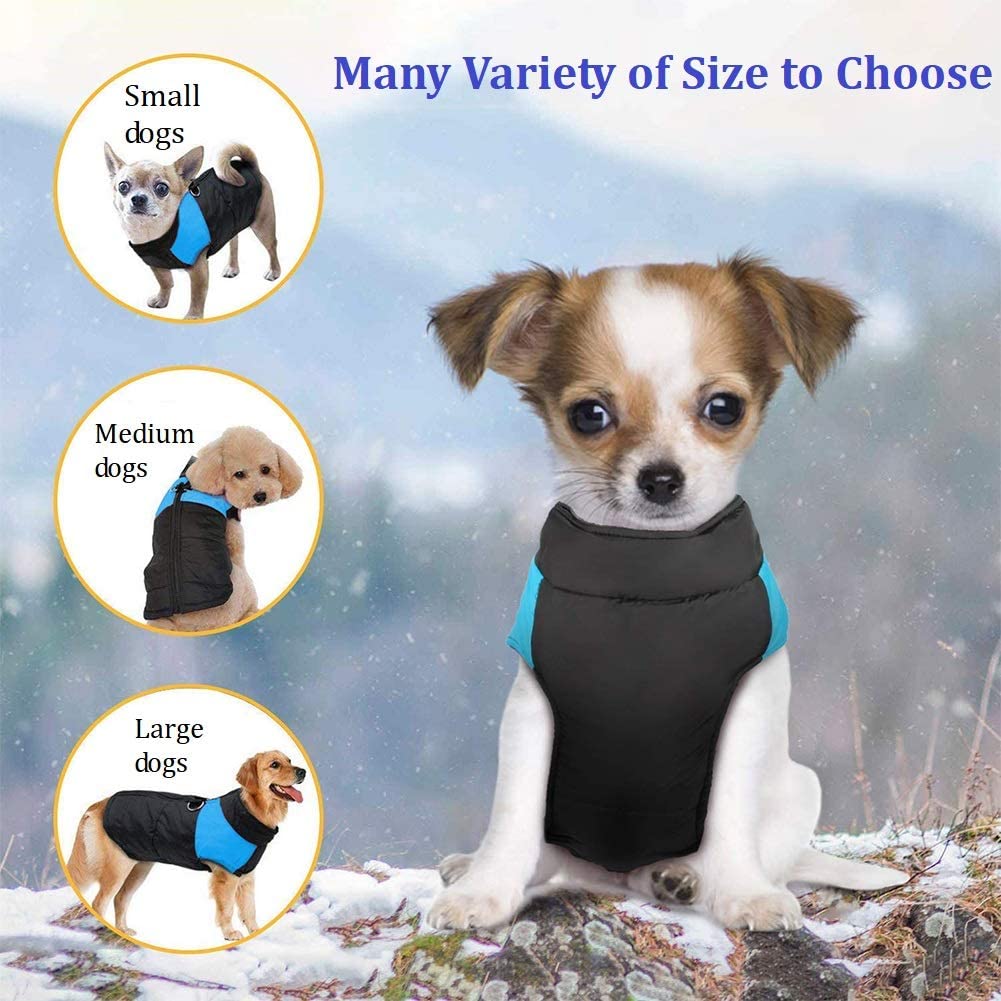  Homieco Abrigo para Perros, Invierno Caliente Chaqueta para Mascotas Perros, Ropa Impermeable para Perros, Ropa Traje para Mascotas - Azul 