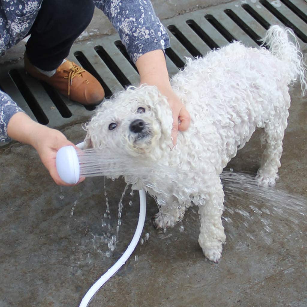  Hootiny Mascota Ducha Grifo Regadera Gato Y Perro BañO, Champú, Limpiador con Manguera PeluqueríA Pet PláStico Blanco MultifuncióN, Universal para Personas Y Mascotas 