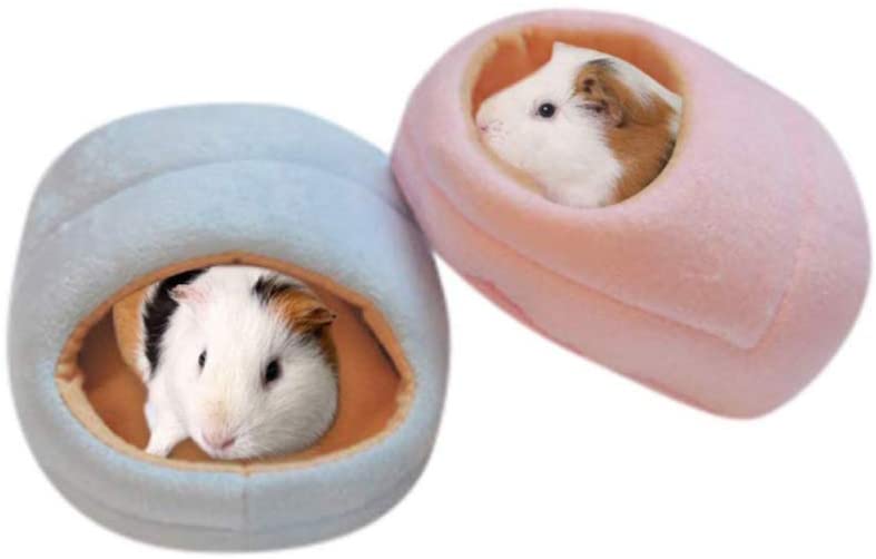  HPiano 2pcs Lavable y Cálida Igloo Cueva para Mascotas en Invierno,Cama de Peluche Suave para Mascotas con Almohadilla extraíble para hámster, Erizo, cobaya, Cerdo, Gato de bebé 