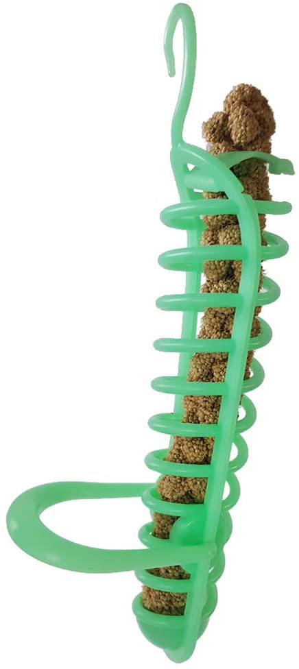  HuhuswwBin - Comedero en Espiral portátil para Colgar pájaros, Loro, Comida y Frutas, Juguete para Escalada 