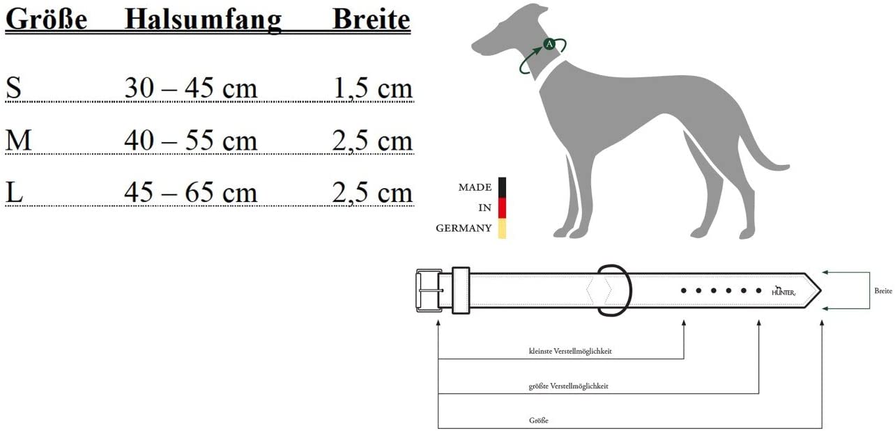  HUNTER Collar de Aluminio Resistente y Cuero sin Flor 